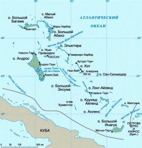 Карта Багам