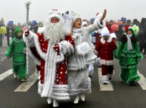 Парад Дедов Морозов в Ялте